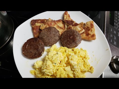 Greek Pita Bread, Sausage and  Eggs!