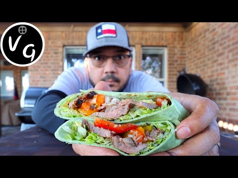 Grilled Flank Steak Wrap – Goldens' Cast Iron Kamado