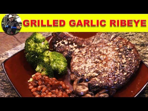 Grilled Garlic Ribeye Steak on the Weber One Touch Kettle