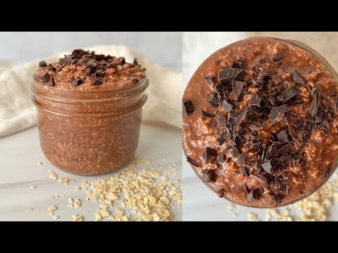 Healthy Chocolate Fudge Overnight Oats — 4 Ingredients Only! #healthy #shorts