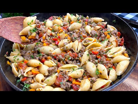 Healthy Ground Beef Pasta Recipe!  Easy, Colorful & Full of Flavor!