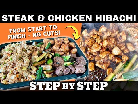 Hibachi Chicken and Steak on the Griddle   STEP by STEP   No Cuts!