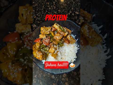 High protein Honey Chilli Tofu/Paneer  Bowl recipe. #shorts #healthyfood #youtubeshorts