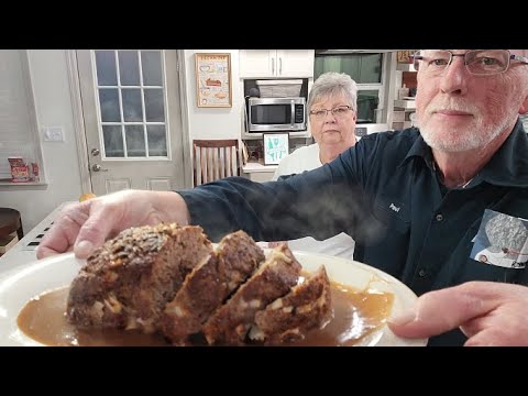 His Favorite, Meatloaf Supper, with the creamiest mashed potatoes you will ever eat