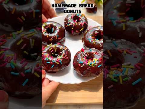 Homemade Bread Donuts recipe #shorts #dessert #donuts #viralrecipe #shortsfeed