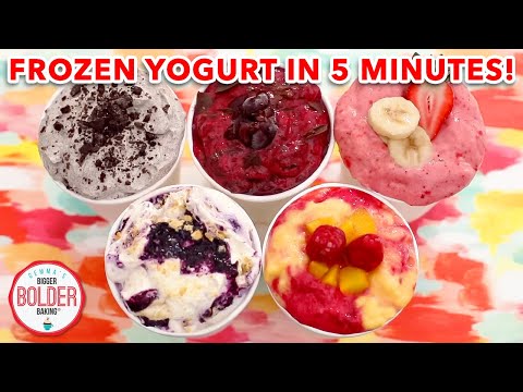 Homemade Frozen Yogurt in 5 Minutes (No Machine): 5 New Flavors!