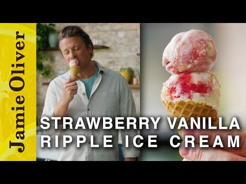 Homemade Strawberry Vanilla Ice Cream | Jamie Oliver