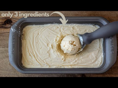 HOMEMADE VANILLA ICE CREAM – 3 Ingredients only! No Ice Cream Machine!