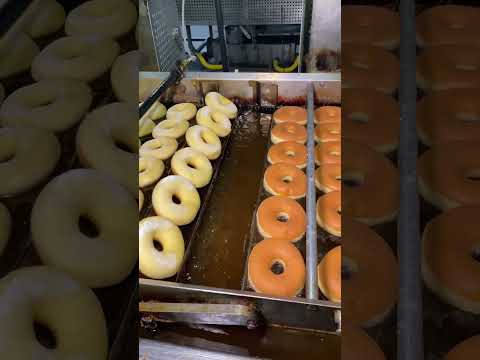 How FRESH GLAZED DONUTS ARE MADE. At Carls Donuts in Las Vegas