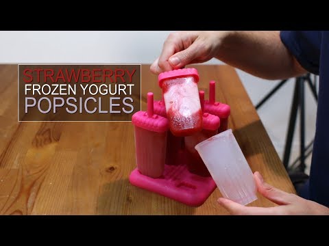 How to Make Frozen Yogurt Popsicles – Easy Strawberry Frozen Yogurt Pops Recipe