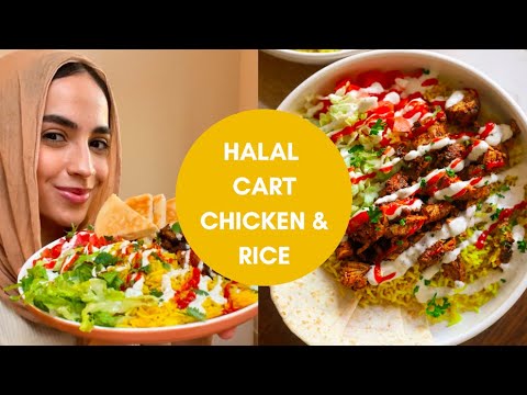 How to Make NYC’s FAMOUS HALAL CART CHICKEN AND RICE! Easy Recipe
