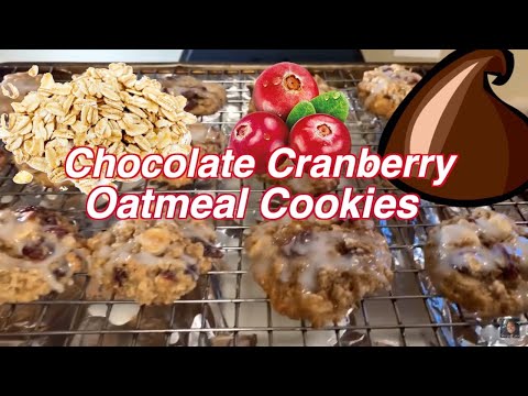 How to make White Chocolate Cranberry oatmeal cookies with coconut glaze