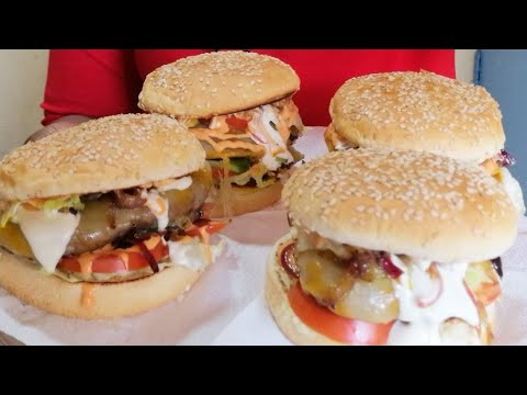 How to prepare and assemble Homemade Juicy Burger 🍔 Patties Recipe  #cheeseburger #burger