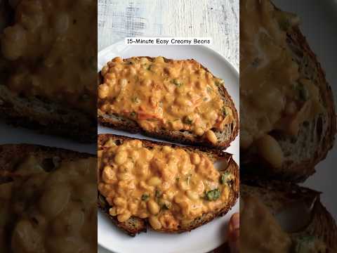 HOW VEGAN DIETITIAN GETS PROTEIN, IRON & FIBER IN 15 MINUTES! Easy Creamy White Beans Skillet Meal