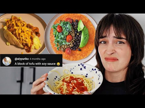 I Tried YOUR Laziest Vegan Meals (some of y'all are bananas)