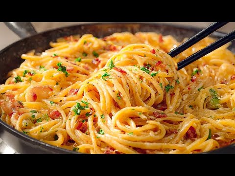 Incredibly delicious spaghetti in 10 minutes! A simple and delicious pasta recipe for dinner!