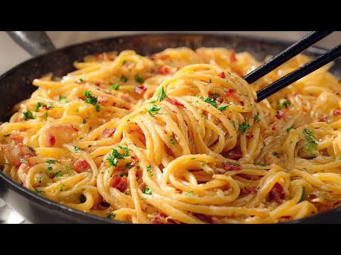 Incredibly delicious spaghetti in 10 minutes! A simple and delicious pasta recipe for dinner!