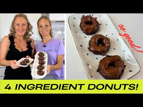 INSANE 4 INGREDIENT CHOCOLATE DONUT RECIPE! 🤤😋🤤 (fast+easy!)