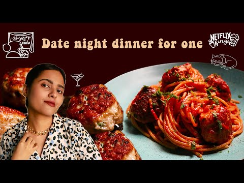 It's a date // Spaghetti and Meatballs for Valentine's night dinner