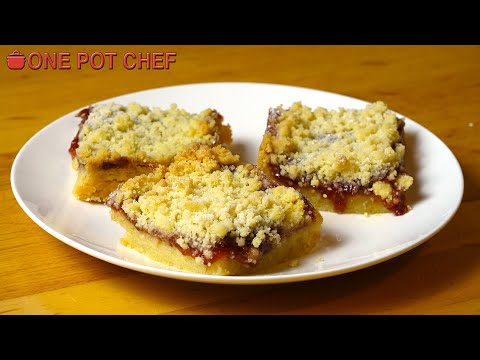 Jam Crumble Shortbread Slice | One Pot Chef