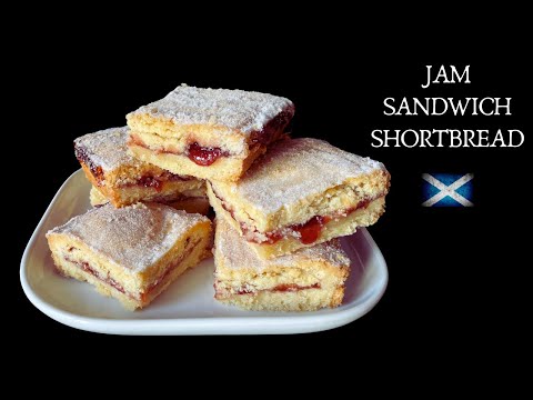 Jam Sandwich Shortbread | Scottish Strawberry Jam Filled Shortbread Recipe