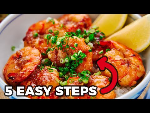 Japanese Shrimp Rice Bowl with Garlic Butter