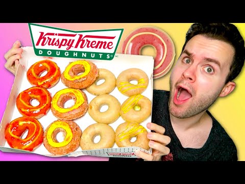 Krispy Kreme's NEW Lemonade Glazed Donuts REVIEW! 4 FLAVORS!