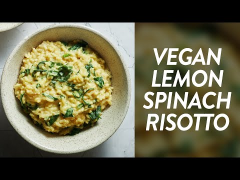 Lemon Spinach Risotto | Creamy Vegan Risotto Recipe With Just 10 Ingredients
