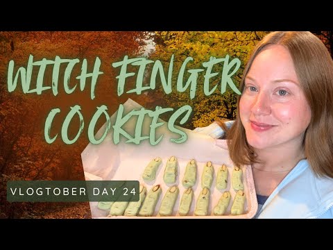 Making Creepy Witch Finger Cookies 🧙‍♀️💚 Spooky Shortbread Treats for Halloween! 🎃 Vlogtober Day 24