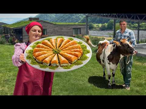 Making Oriental Pistachio Baklava with Ice Cream! Homemade Dessert Recipe