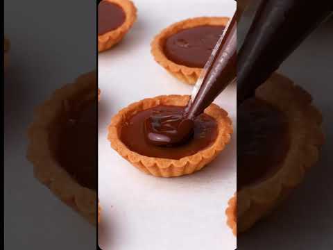 Mini Chocolate & Caramels Tarts Recipe | #tart #tartrecipe #caramel #chocolatetart #dessert #viral