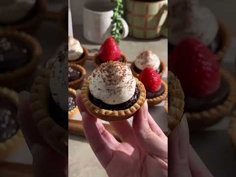 mini chocolate tarts made in a muffin pan!