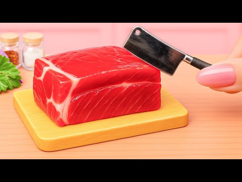 Miniature Juicy Beef Steak 🥩 | Easy Step by Step Tiny Cooking Guide & ASMR Tutorial