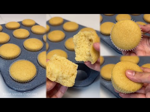 MOIST VANILLA CUPCAKE | Super  Easy and No-Mixer Recipe
