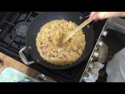 Mushroom & spinach risotto – filmed real time from start to finish in 30 minutes