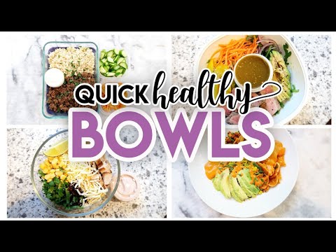 *NEW* 🥗 HEALTHY MEAL PREP BOWLS! 🍣 SEARED TUNA BOWL 🌯 BURRITO BOWL 🍠 BUDDHA BOWLS