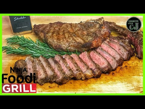 NINJA FOODI GRILL NY STRIP STEAK! | Ninja Foodi Grill Recipes!