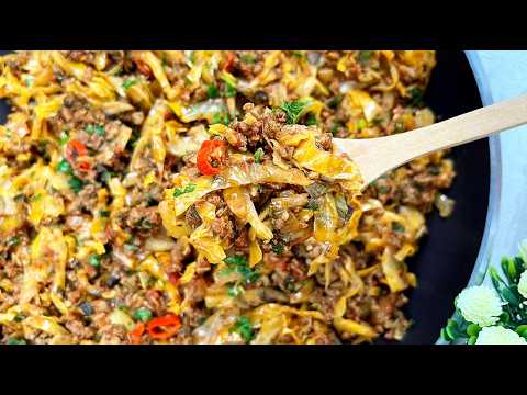 Nothing is more delicious than Cabbage and Ground Meat ! 😋 Easy dinner recipe