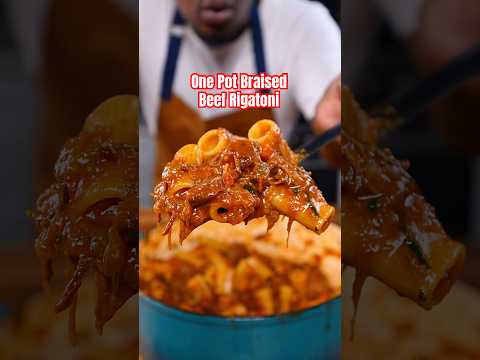 One-Pot Braised Beef Rigatoni #onepotpasta #braisedbeef #easyrecipes