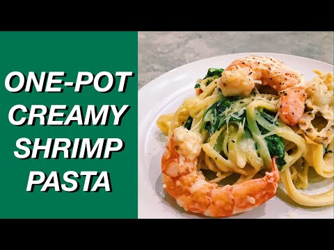 One Pot Creamy Shrimp Pasta with Scallops & Spinach | Cook With Me