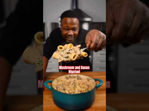 One-pot Mushroom and Bacon Rigatoni!! #cooking #food #easyrecipes