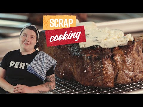 PERFECT seared T-Bone steak with blue cheese | scrap cooking | Recipe