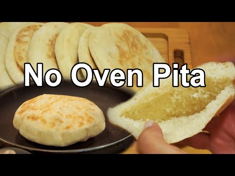 Pita With a Perfect Pocket #pitabread  #pita #middleeasternfood  #skillet #dough #easy #viral #food