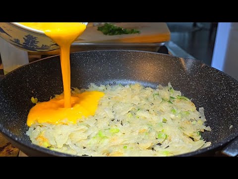 Pour 2 eggs on shredded potato, and you'll have amazing results! I've made this twice this week!