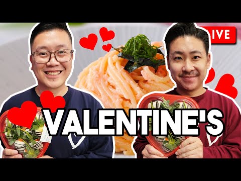 Preparing a Romantic Meal – Valentine's Day LIVE MUKBANG – Cod Roe Spaghetti & Love Songs