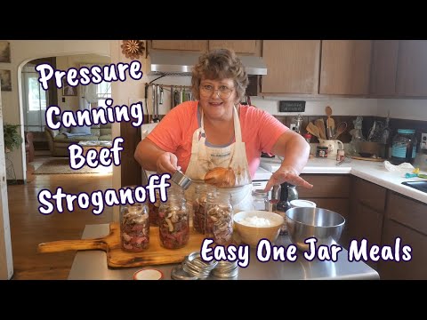 Pressure Canning Beef Stroganoff | Easy One Jar Meals