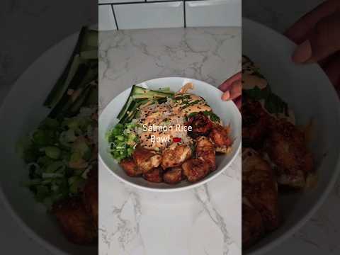 Salmon Rice Bowl 🥣😋 #salmon #cookwithme #healthyfood #shorts