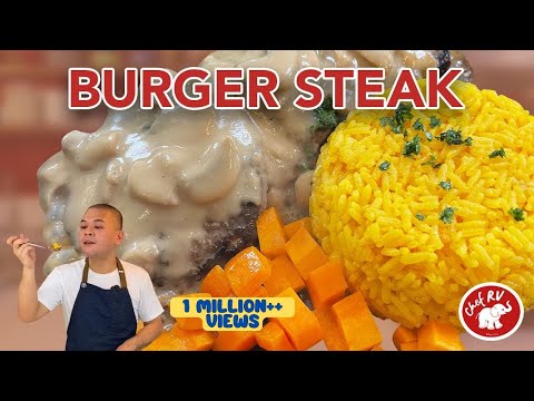 SIZZLING BURGER STEAK WITH MUSHROOM GRAVY