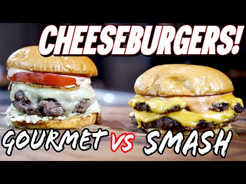 SMASH BURGER vs GOURMET BURGER! The BEST Cheeseburger Challenge video EVER! Smash Burger vs O.G.!!