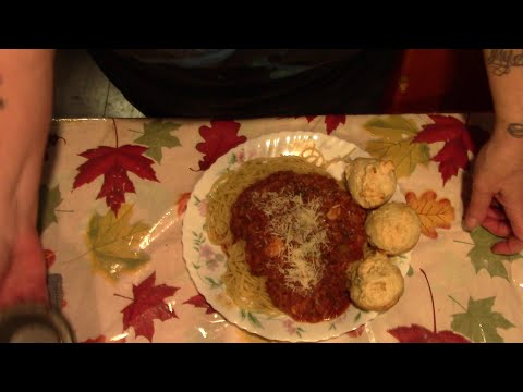 Spaghetti Dinner With Quick Bread Muffins